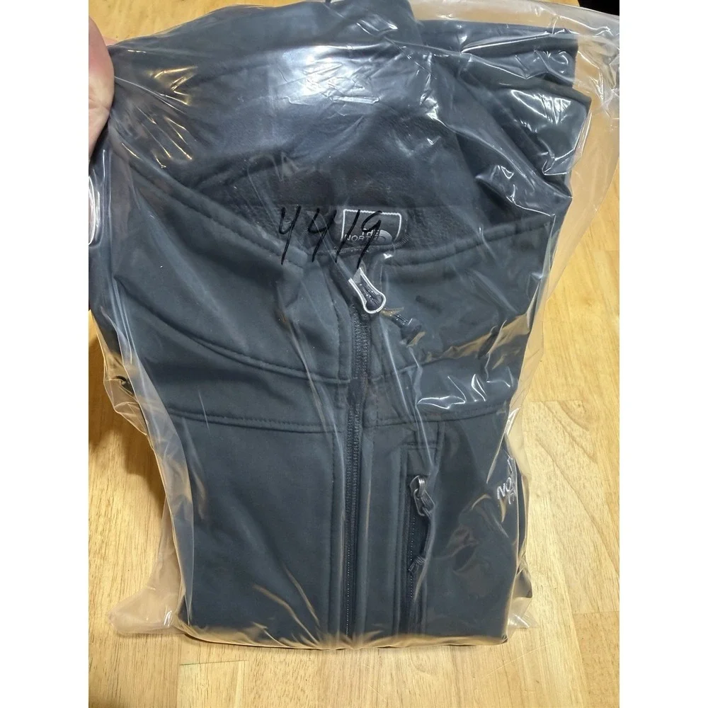 The North Face Apex Soft Shell Jacket Mens L Black Full Zip Windproof Fleece